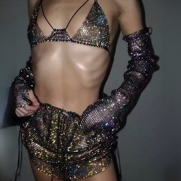 NEW 4PC MOUS3PIE ALYXA RHINESTONE CRYSTAL FESTIVAL SET - Picture 4 of 9